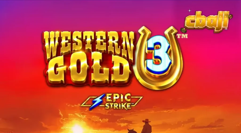 Western Gold 3 স্লট গেমের একটি দৃশ্য যেখানে মরুভূমির পটভূমিতে সোনালী প্রতীকগুলো দেখা যাচ্ছে।